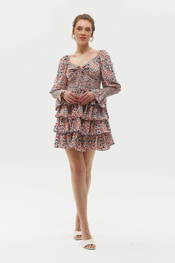 Ein Bekleidungsmodell aus dem Großhandel trägt  Kleid - Rosa
, türkischer Großhandel Kleid von Hot Fashion