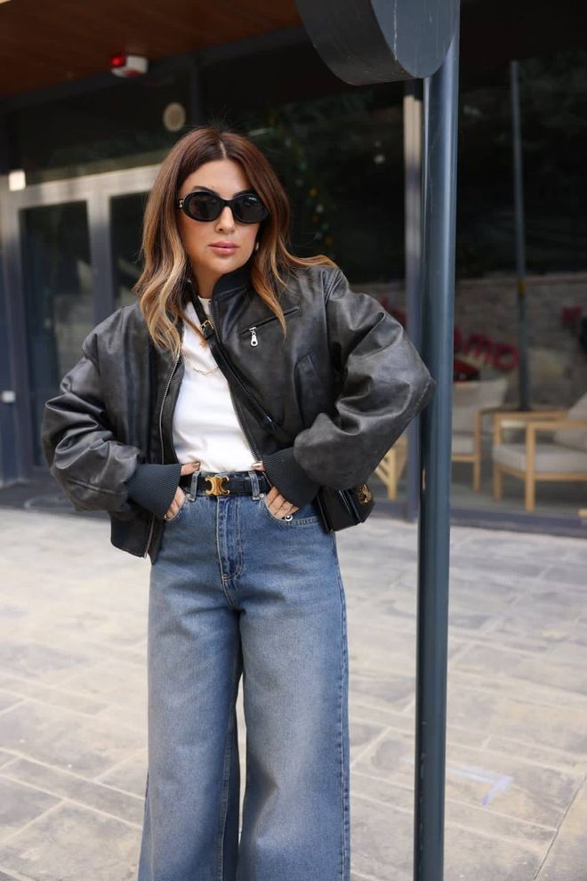 Ilia Giacca In Pelle Con Tasche Antracite Abbigliamento all'ingrosso Casuale