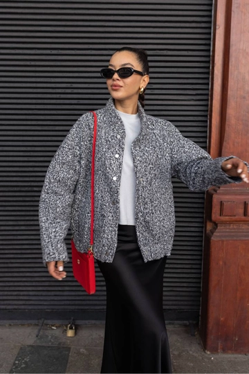 A wholesale clothing model wears  Jacket - Brown
, Turkish wholesale Jacket of Hot Fashion