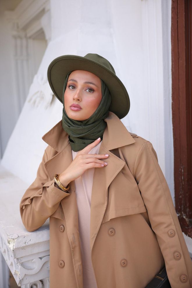 Hulya Keser Trench Coat With Buttoned Sleeves Tan Wholesale Clothing 6