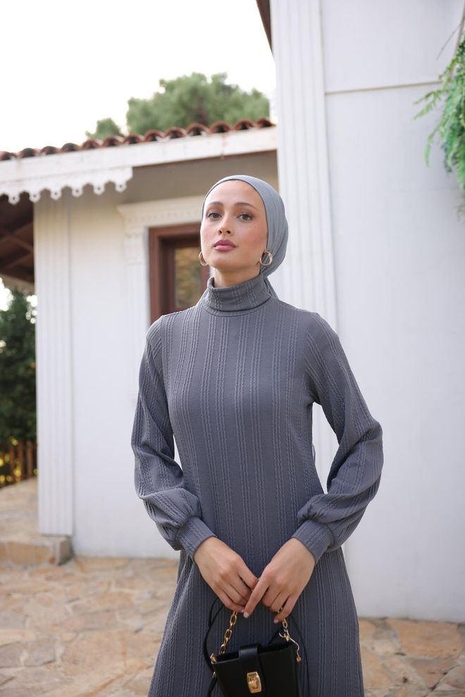 Hulya Keser Abito In Maglia A Collo Alto Grigio Abbigliamento all'ingrosso Casuale