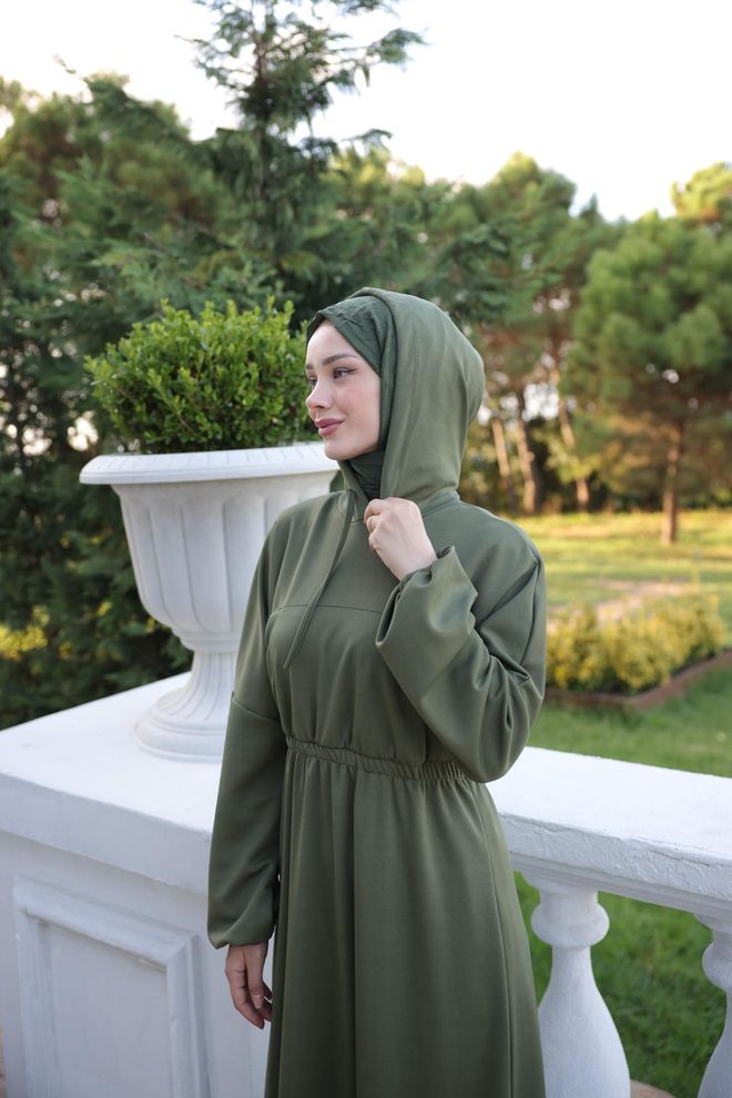 Hulya Keser Abito Casual Con Cappuccio Cachi Abbigliamento all'ingrosso Casuale