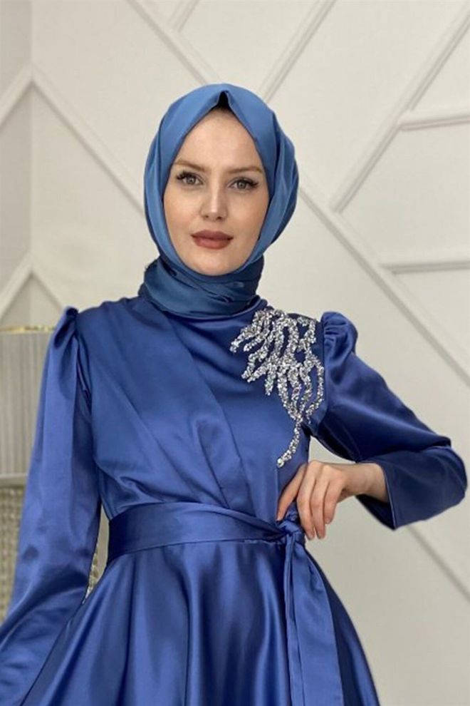 Hulya Keser شال قماش جانجان نيلي ملابس بالجملة 0