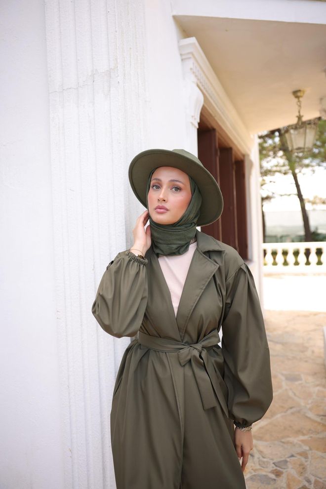 Hulya Keser Oversize Trench Coat Khaki Wholesale Clothing Casual