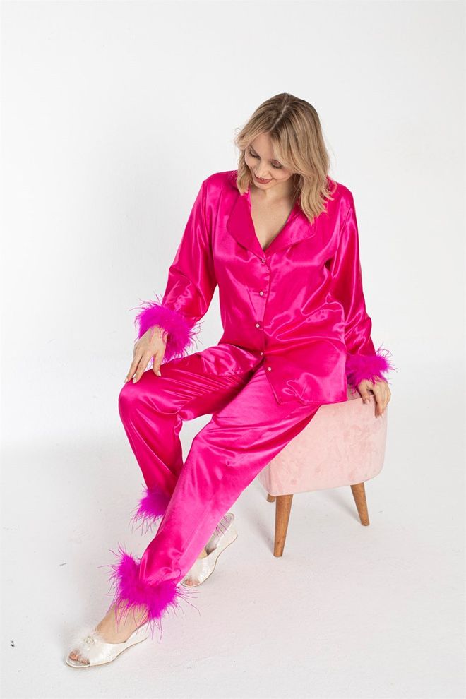 Hulya Keser Pajama Set Fuchsia Wholesale Clothing 5