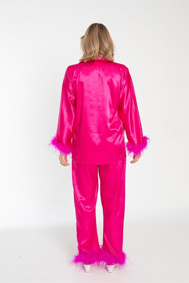 Hulya Keser Pajama Set Fuchsia Wholesale Clothing Polyester