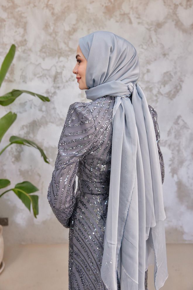 Hulya Keser Šál Šedý Veľkoobchod s oblečením Skromný