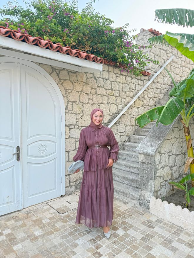 Hulya Keser Alaçatı Takım Marsala Toptan Giyim 1