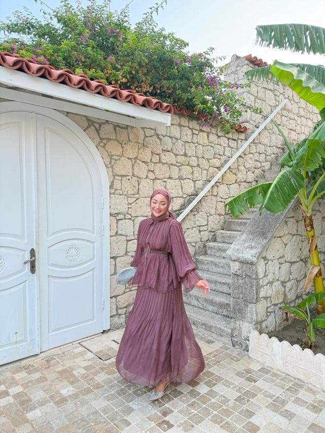 Hulya Keser Alaçatı Takım Marsala Toptan Giyim 4
