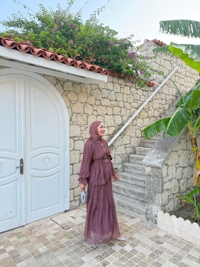 Hulya Keser Alaçatı Takım Marsala Toptan Giyim 8
