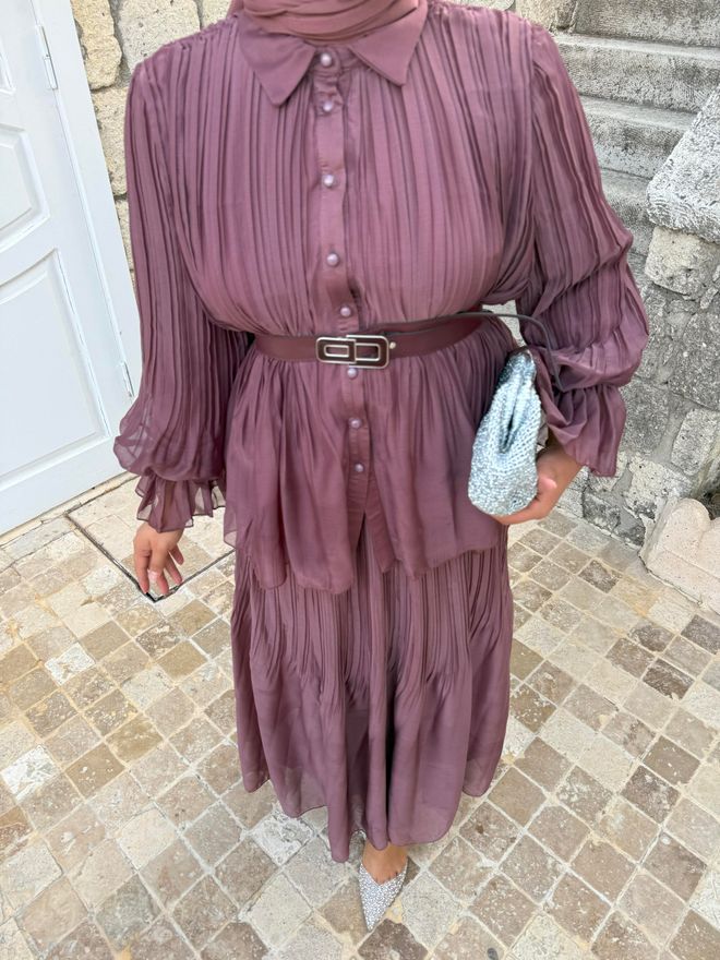 Hulya Keser Alaçatı Takım Marsala Toptan Giyim 11