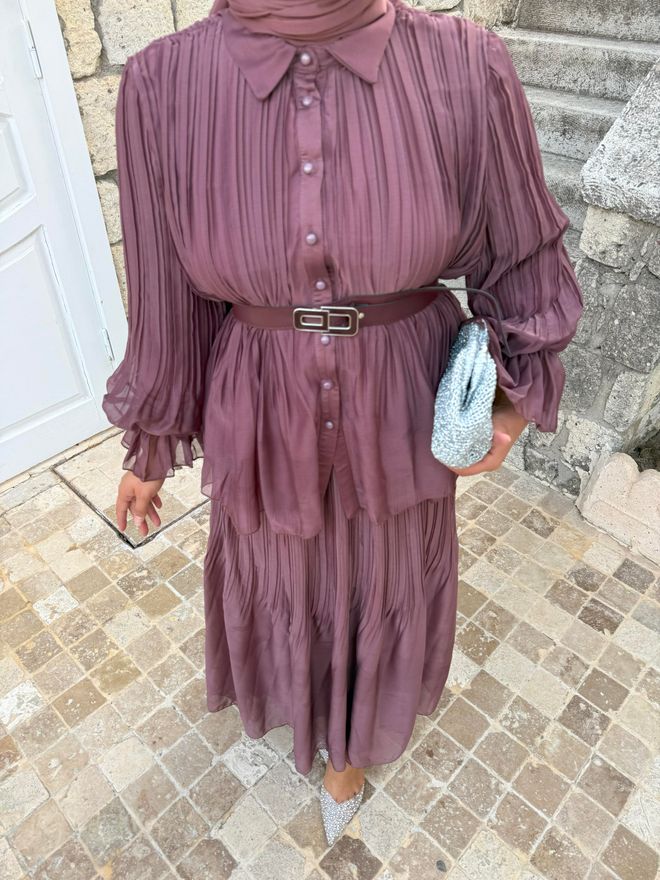 Hulya Keser Alaçatı Takım Marsala Toptan Giyim 12