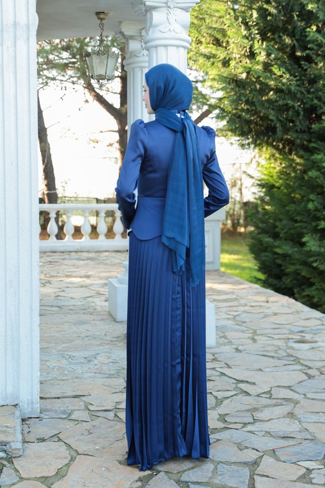 Hulya Keser Navy Blue Modest Elegant Formal Dress Wholesale Clothing 9
