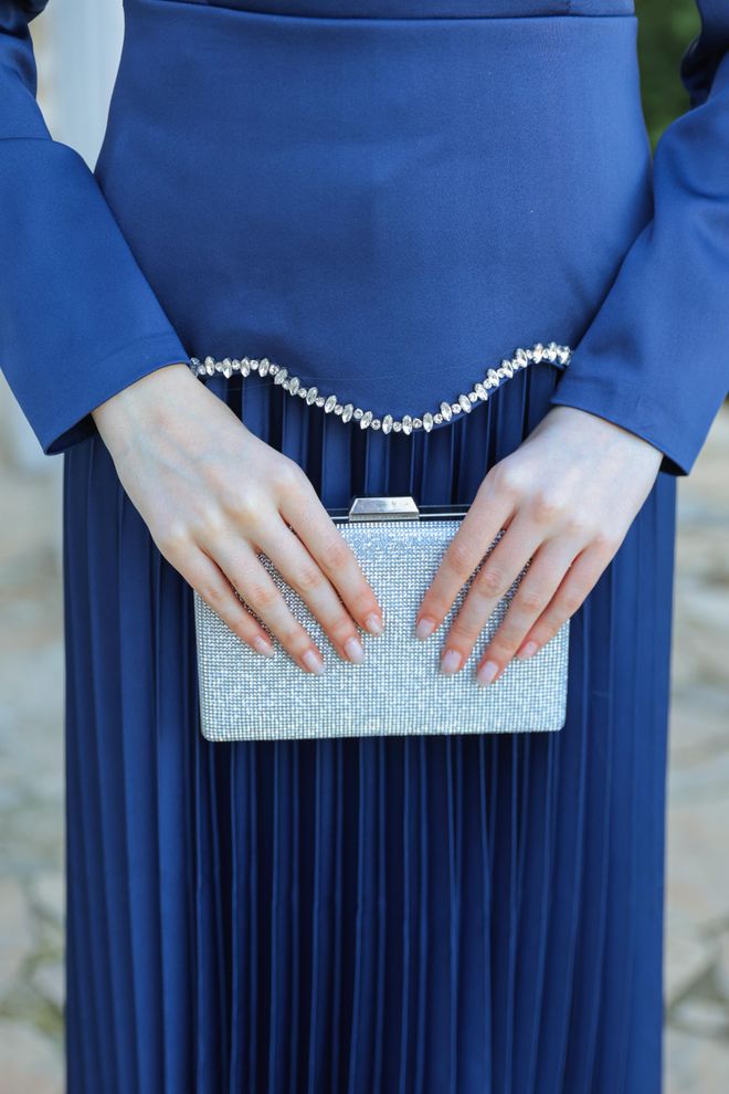 Hulya Keser Navy Blue Modest Elegant Formal Dress Wholesale Clothing Wedding