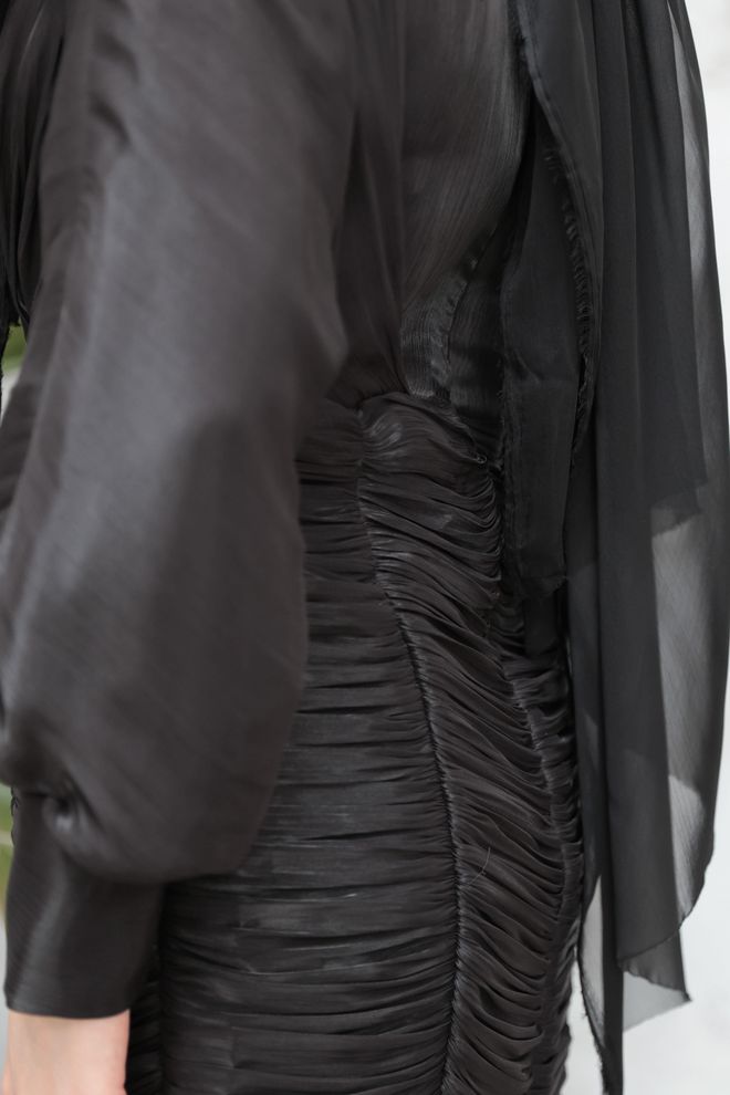 Hulya Keser Elegant Black Fit And Flare Dress With Cowl Neck Wholesale Clothing Glam