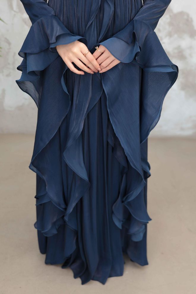 Hulya Keser Navy Blue Modest Elegant Formal Dress Wholesale Clothing 5