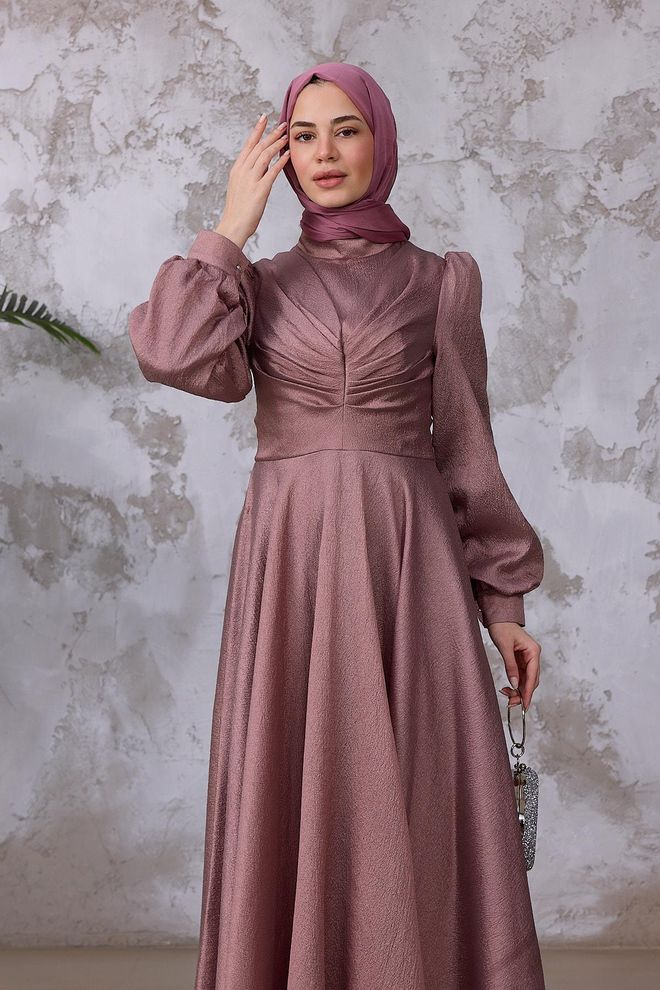 Hulya Keser Pink Elegant Formal Modest Dress Wholesale Clothing Spring