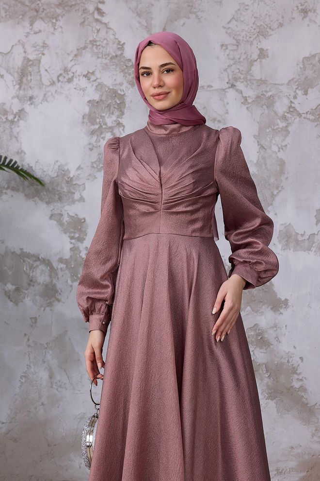 Hulya Keser Pink Elegant Formal Modest Dress Wholesale Clothing 5
