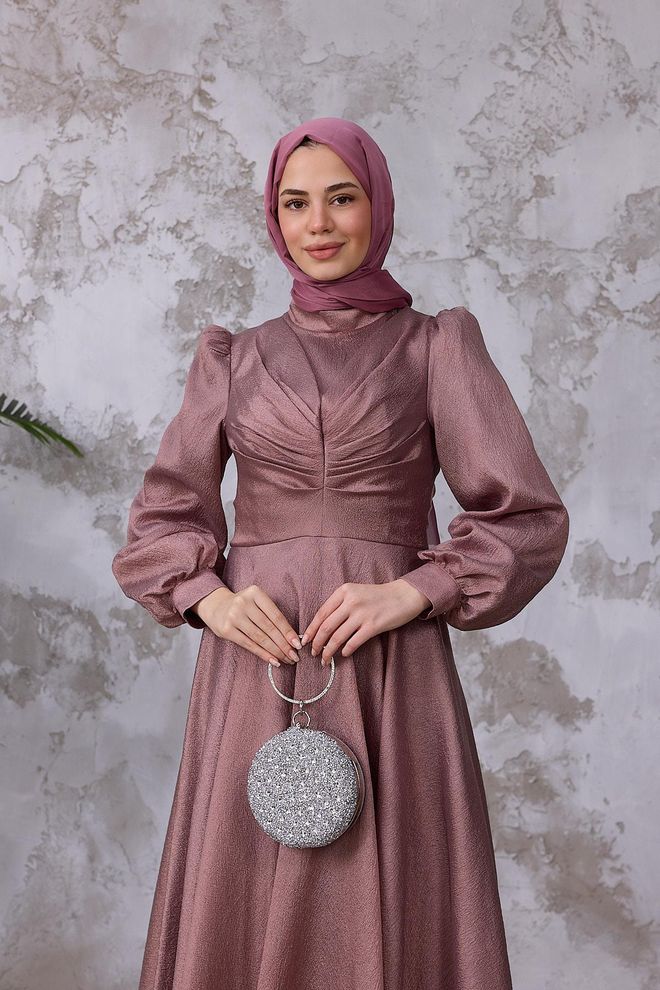 Hulya Keser Pink Elegant Formal Modest Dress Wholesale Clothing Formal