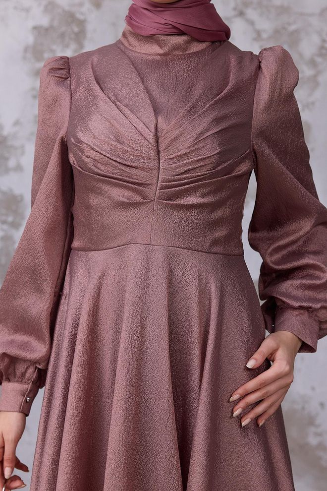Hulya Keser Pink Elegant Formal Modest Dress Wholesale Clothing Birthday