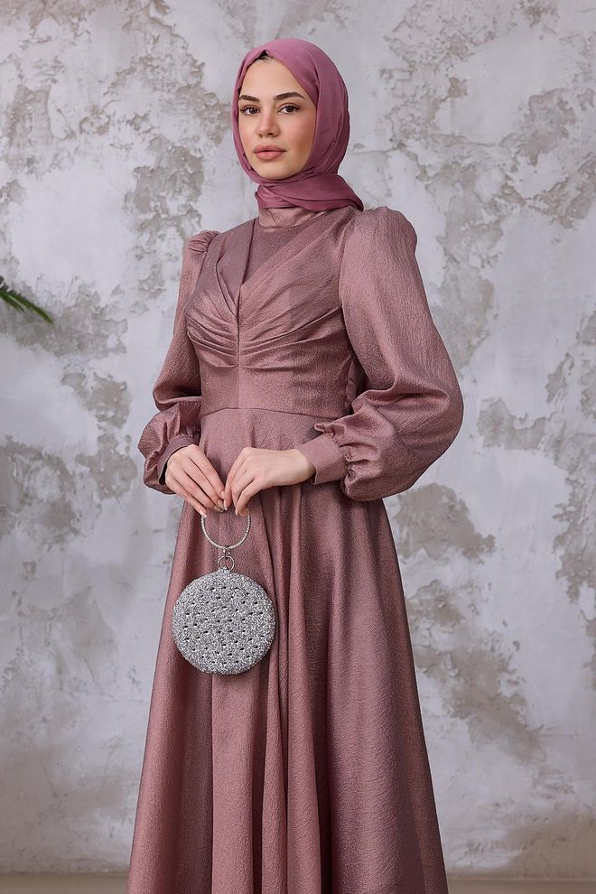 Hulya Keser Pink Elegant Formal Modest Dress Wholesale Clothing Elegant