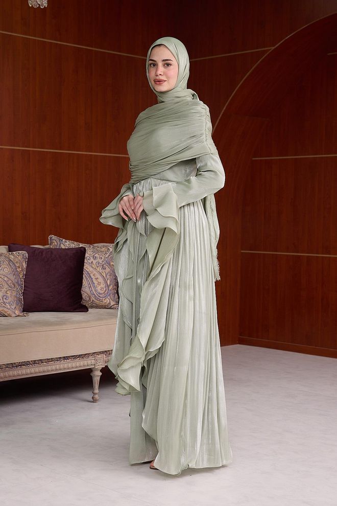 Hulya Keser Beige Ethnic Elegant A Line Dress Wholesale Clothing Vintage