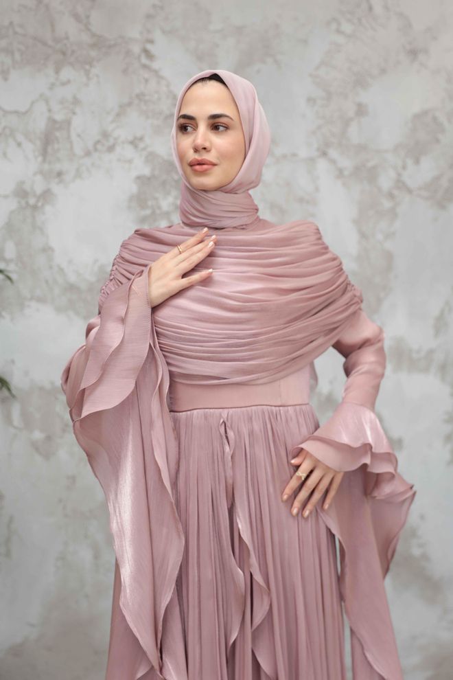Hulya Keser Pink Ethnic Elegant A Line Dress Wholesale Clothing Vintage