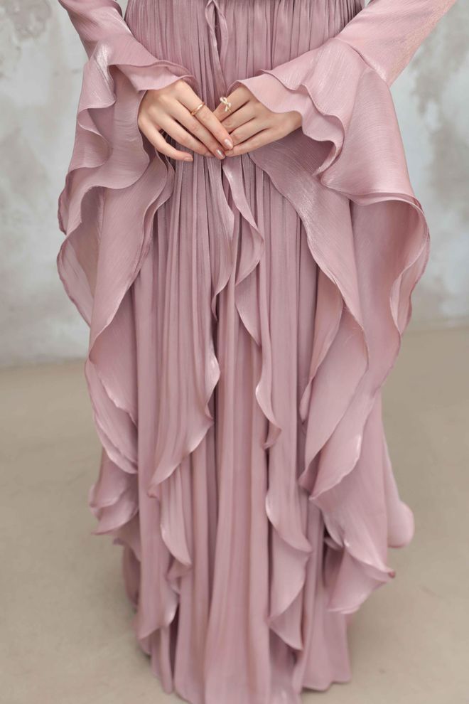 Hulya Keser Pink Ethnic Elegant A Line Dress Wholesale Clothing 5