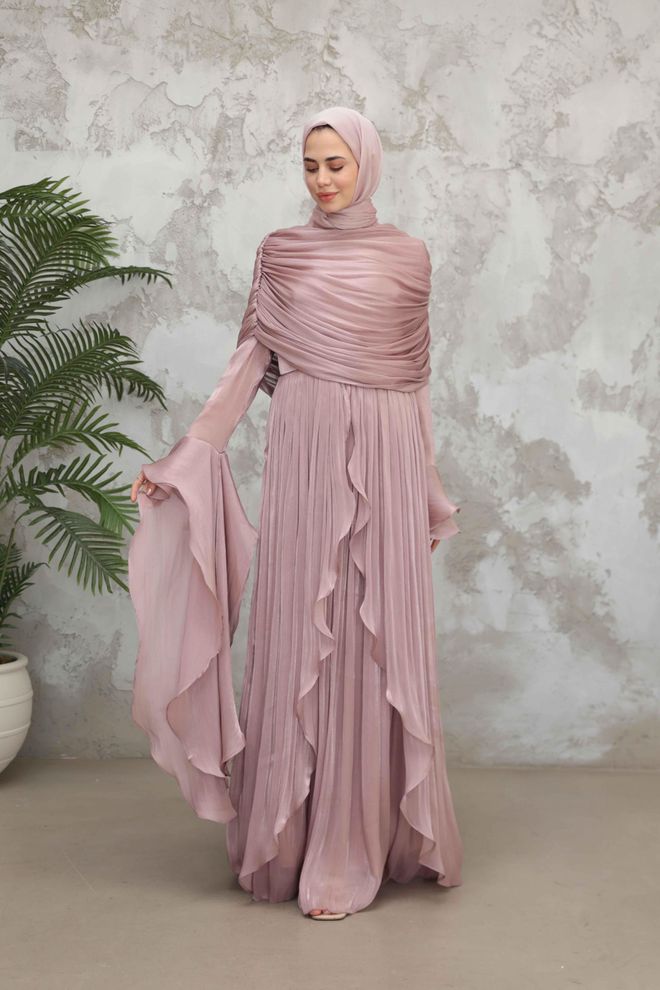 Hulya Keser Pink Ethnic Elegant A Line Dress Wholesale Clothing Spring