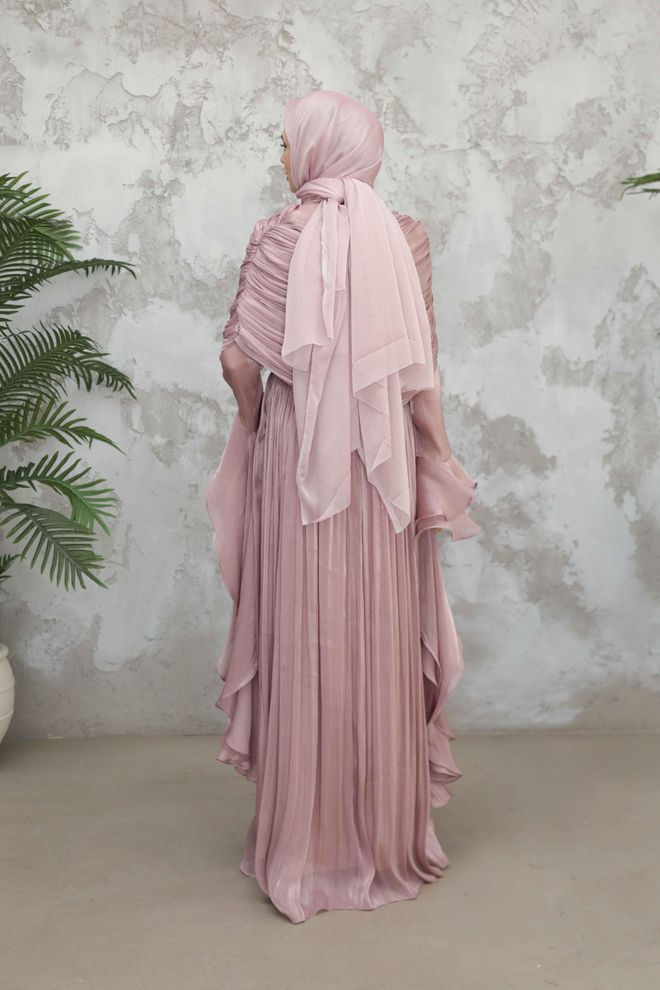 Hulya Keser Pink Ethnic Elegant A Line Dress Wholesale Clothing 9