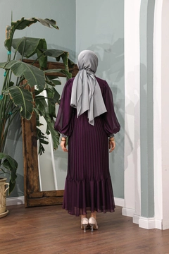Veľkoobchodný model oblečenia nosí HUL10123 - Nisa Evening Dress - Purple, turecký veľkoobchodný Šaty od Hulya Keser