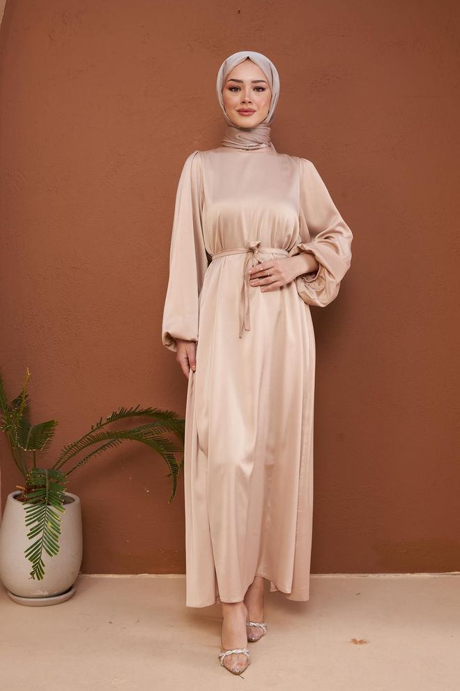 Hulya Keser Nisan Evening Dress Beige Wholesale Clothing Modest
