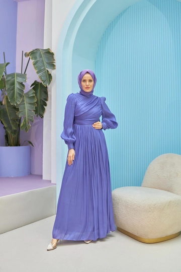 Veľkoobchodný model oblečenia nosí  Večerné šaty Efil - fialové
, turecký veľkoobchodný Šaty od Hulya Keser