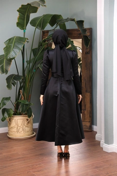 A wholesale clothing model wears 45208 - Evening Dress - Black, Turkish wholesale Dress of Hulya Keser