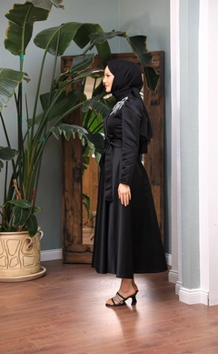 A wholesale clothing model wears 45208 - Evening Dress - Black, Turkish wholesale Dress of Hulya Keser