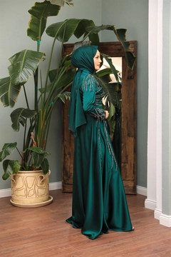 Veľkoobchodný model oblečenia nosí 47321 - Evening Dress - Emerald Green, turecký veľkoobchodný Šaty od Hulya Keser