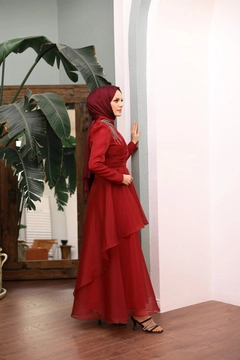 Veleprodajni model oblačil nosi 47344 - Evening Dress - Red, turška veleprodaja Obleka od Hulya Keser