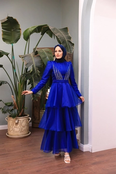 Veleprodajni model oblačil nosi 47357 - Evening Dress - Sax, turška veleprodaja Obleka od Hulya Keser