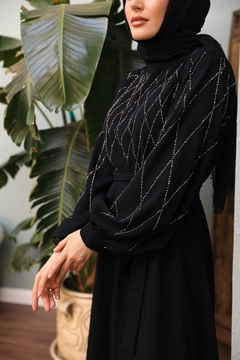 Un mannequin de vêtements en gros porte 47352 - Evening Dress - Black, Robe en gros de Hulya Keser en provenance de Turquie