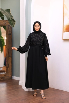 Veleprodajni model oblačil nosi 47352 - Evening Dress - Black, turška veleprodaja Obleka od Hulya Keser
