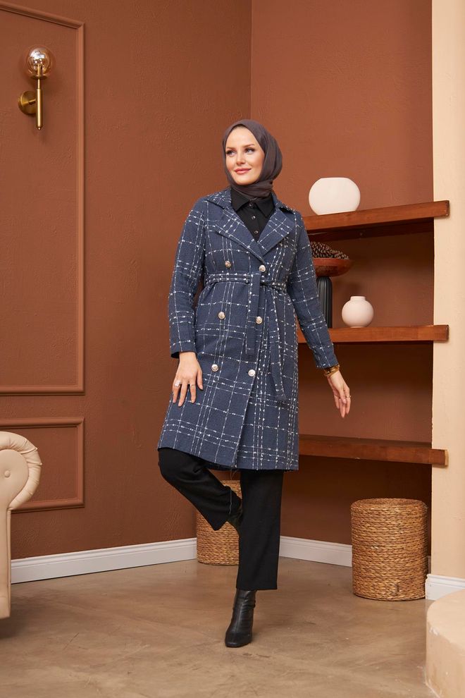 Hulya Keser معطف تويد مدخن ملابس بالجملة محتشم