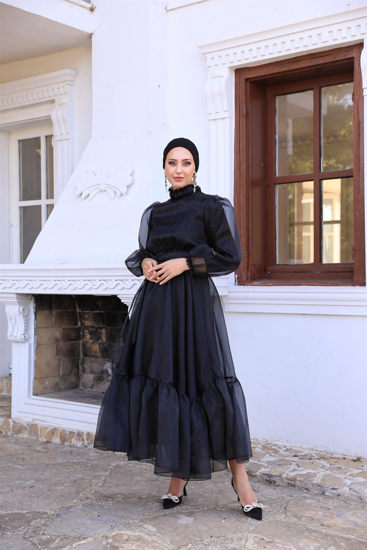 Модель оптовой продажи одежды носит 37655 - Evening Dress - Black, турецкий оптовый товар Одеваться от Hulya Keser.
