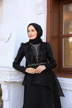 Модель оптовой продажи одежды носит 37679 - Evening Dress - Black, турецкий оптовый товар Одеваться от Hulya Keser.