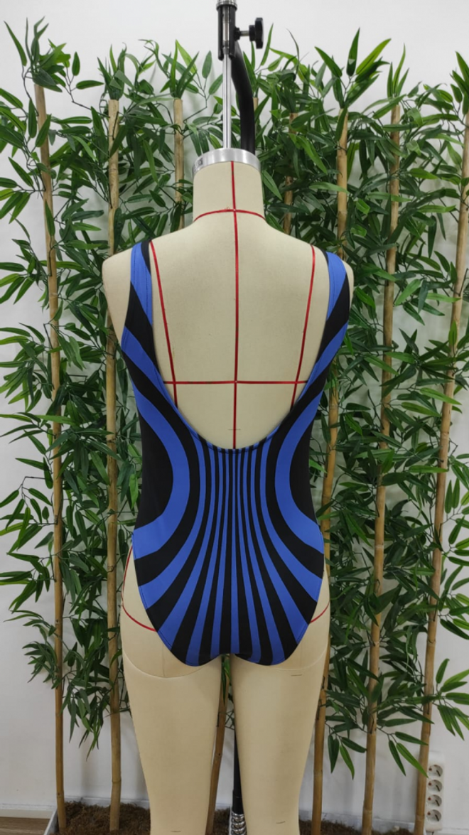 Janes Женский Купальник Для Дайвинга С Круглым Вырезом И Принтом Синий Оптовая продажа одежды Лето