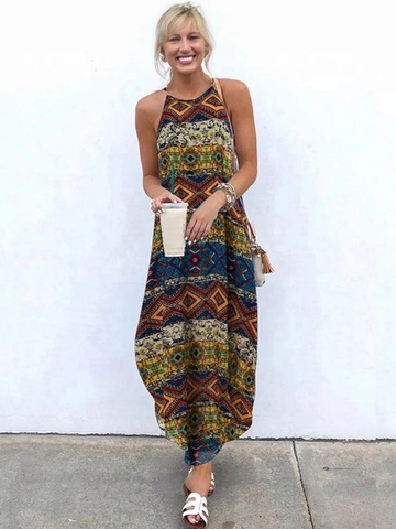 A wholesale clothing model wears  Authentic Patterned Single Jersey Fabric Dress - Multi Colored
, Turkish wholesale Dress of Janes