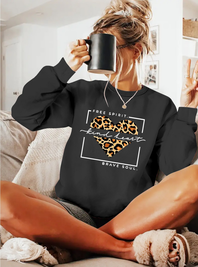 Janes Women's Long Sleeve Crew Neck Patterned Viscose Two Thread Blouse Anthracite Wholesale Clothing Casual