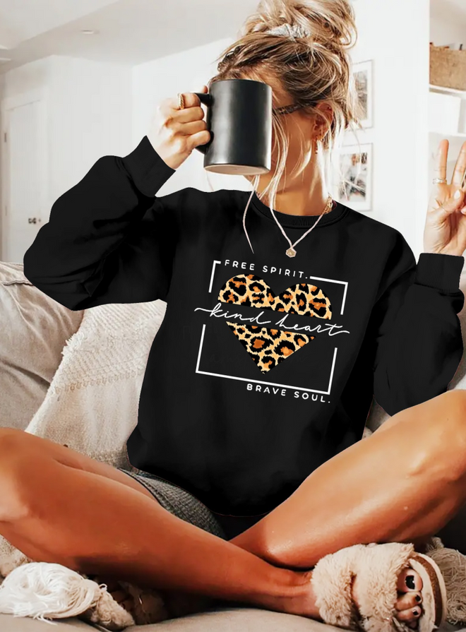 Janes Women's Long Sleeve Crew Neck Patterned Viscose Two Thread Blouse Black Wholesale Clothing Casual