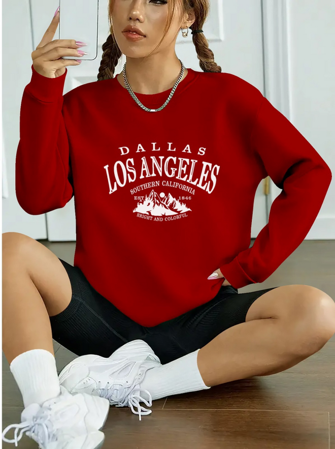 Janes Women's Long Sleeve Crew Neck Viscose Two Thread Blouse Claret Red Wholesale Clothing Casual