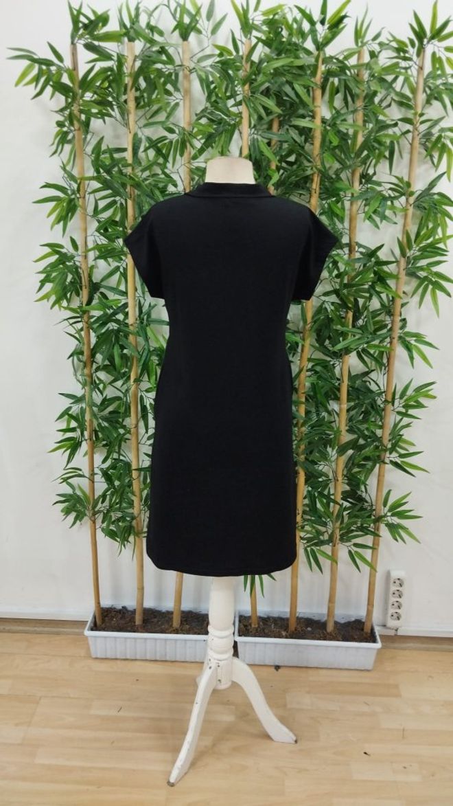 Janes Dámske Šaty S Krátkym Rukávom S Viskózovým Golierom Čierne Veľkoobchod s oblečením 8