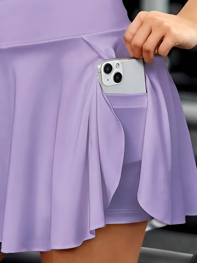 Janes Women's Sandy Short Skirt With High Waist Pockets Lilac Wholesale Clothing Spring